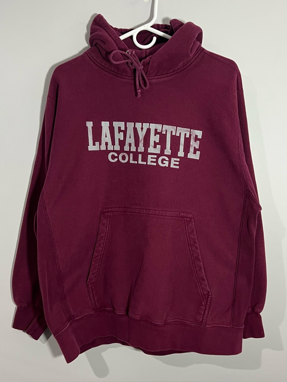 Vintage MV Sport Lafayette College Burgundy Gray Sweatshirt Hoodie Mens Large